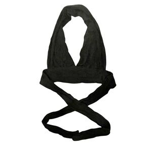 Sexy Halter Deep V Knit Crop Top Festival EUC